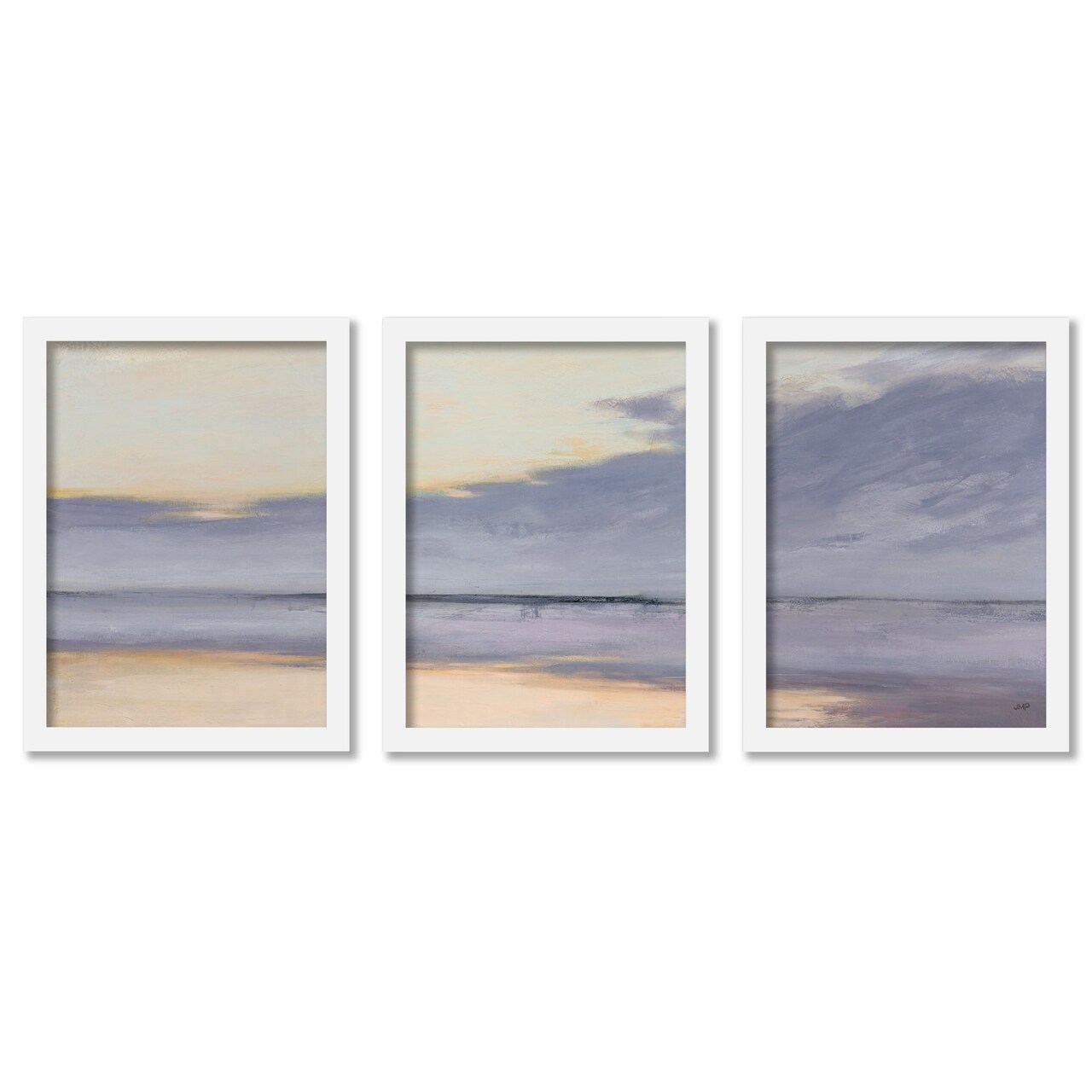 Green Impressionist Landscape by Jetty Home - 3 Piece Gallery Framed Print Art Set